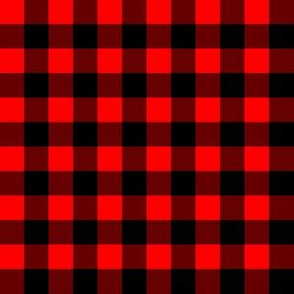 Half Inch Red and Black Gingham Check