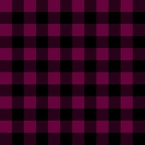 Half Inch Tyrian Purple and Black Gingham Check