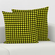 Half Inch Yellow and Black Gingham Check