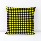 Half Inch Yellow and Black Gingham Check