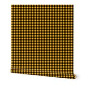 Half Inch Yellow Gold and Black Gingham Check