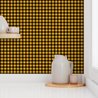 Half Inch Yellow Gold and Black Gingham Check