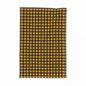 Half Inch Yellow Gold and Black Gingham Check