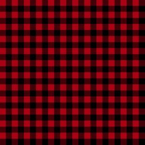 Quarter Inch Dark Red and Black Gingham Check