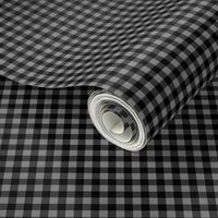 Quarter Inch Medium Gray and Black Gingham Check