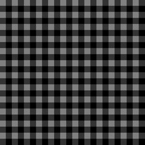 Quarter Inch Medium Gray and Black Gingham Check