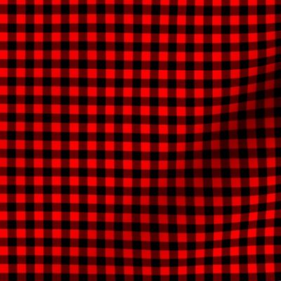 Quarter Inch Red and Black Gingham Check