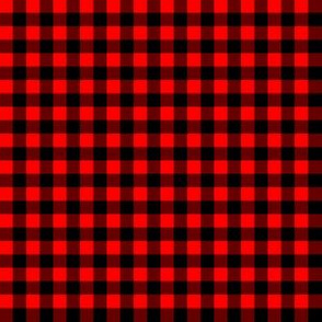 Quarter Inch Red and Black Gingham Check