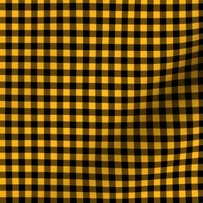 Quarter Inch Yellow Gold and Black Gingham Check