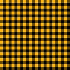 Quarter Inch Yellow Gold and Black Gingham Check
