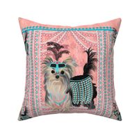 Yorkie - 1920 Flapper - Fabric Pillow Panel-ed