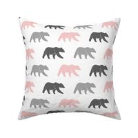 multi bears - grey & pink