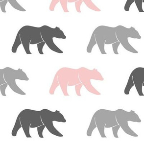 multi bears - grey & pink