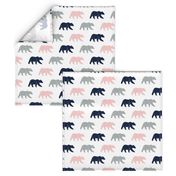 multi bear - pink, grey, & navy