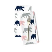 multi bear - pink, grey, & navy