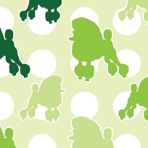 Green Poodle Polka Dot