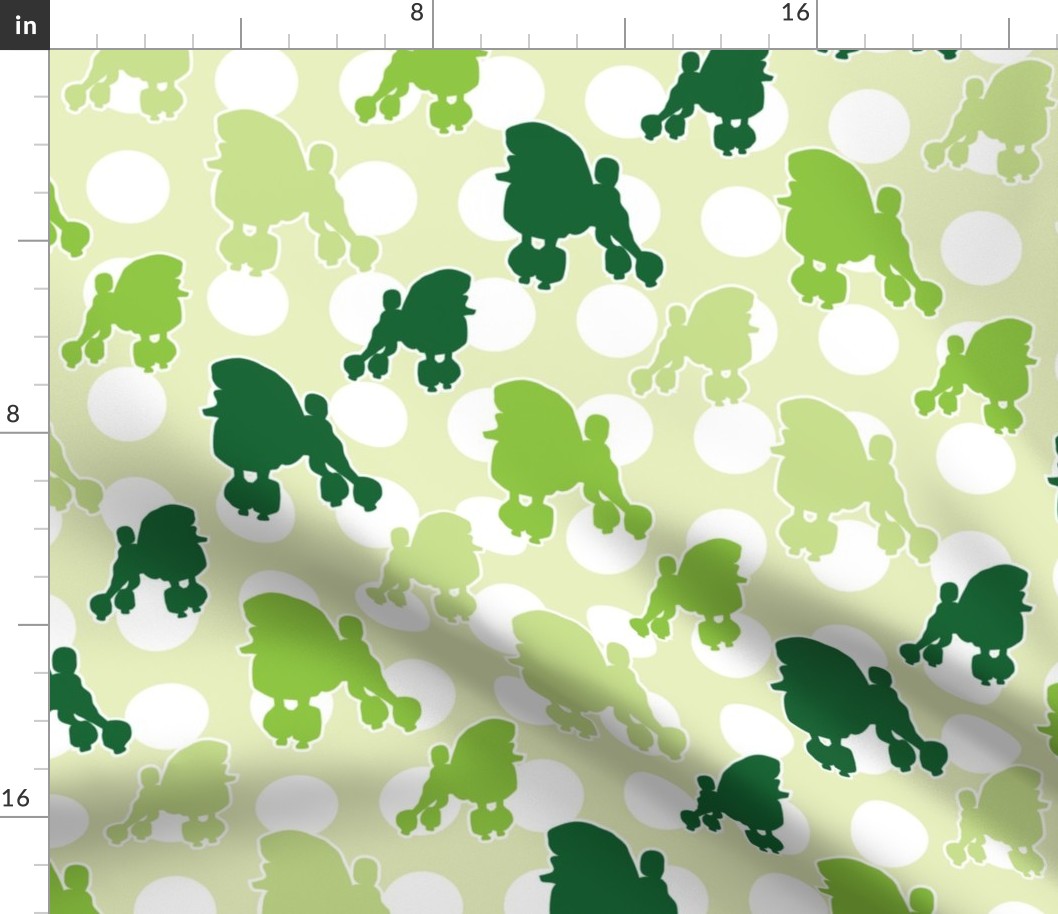 Green Poodle Polka Dot