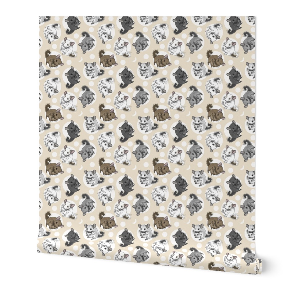 Chinchillas and moon dots - medium tan