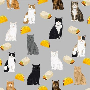 cats and tacos fabric taco and burritos mexican fabric - cat 