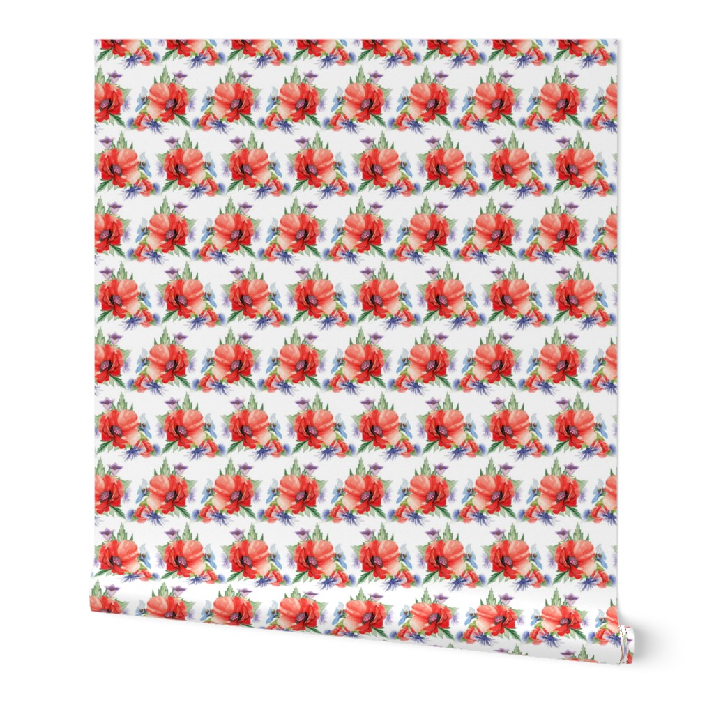 RETRO POPPY ON WHITE