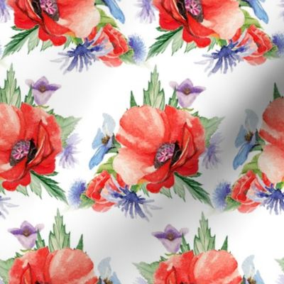 RETRO POPPY ON WHITE