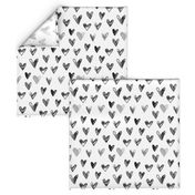 Watercolor Hearts in Black and White