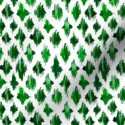 Green ikat watercolor pattern