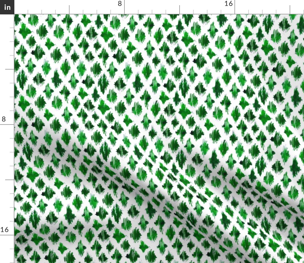 Green ikat watercolor pattern