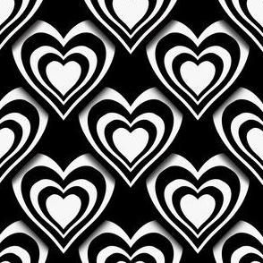Black And White Hearts Fabric, Wallpaper and Home Decor | Spoonflower