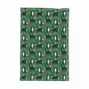 Bernese Mountain Dog breed fabric christmas stockings pet lovers holiday green