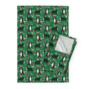 Bernese Mountain Dog breed fabric christmas stockings pet lovers holiday green