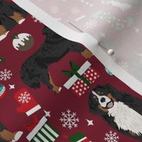 Bernese Mountain Dog breed fabric christmas stockings pet lovers holiday ruby