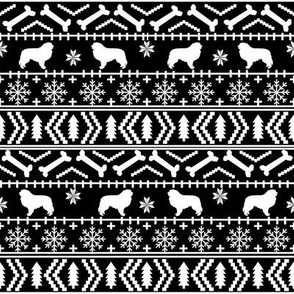 Great Pyrenees fair isle do breed silhouette christmas ugly sweater dog gifts black and white