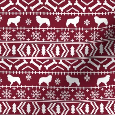 Great Pyrenees fair isle do breed silhouette christmas ugly sweater dog gifts ruby