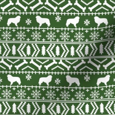 Great Pyrenees fair isle do breed silhouette christmas ugly sweater dog gifts med green