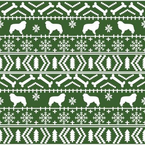Great Pyrenees fair isle do breed silhouette christmas ugly sweater dog gifts med green
