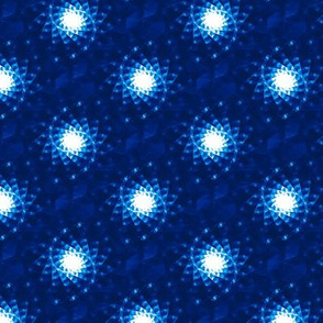 blue and white fractal geometric, small scale, blue and white