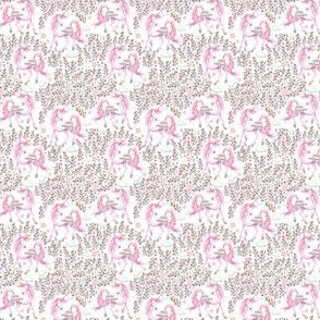 1.75" Pink Unicorn Floral Garden / PINK