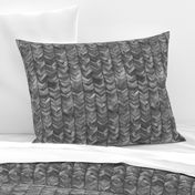 Watercolor Chevron in Black // watercolor painted chevron dark grey mermaid scale fabric