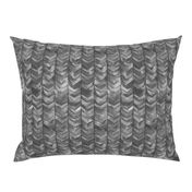 Watercolor Chevron in Black // watercolor painted chevron dark grey mermaid scale fabric