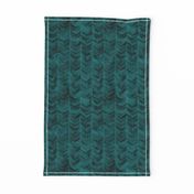 Watercolor Chevron Teal on Black // watercolor painted chevron teal green emerald mermaid scale fabric