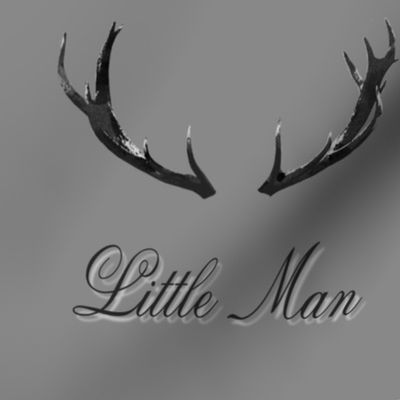 Little man antlers - charcoal and white