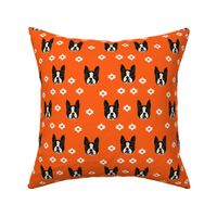 boston terriers dog fabric cute pet lover patterns boston terrier orange