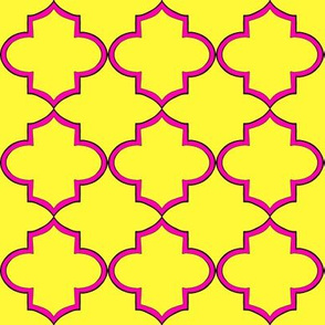 Hot pink and yellow lattice