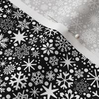 Let It Snow! (Black & White) || ditsy snowflakes