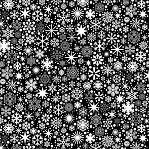 Let It Snow! (Black & White) || ditsy snowflakes