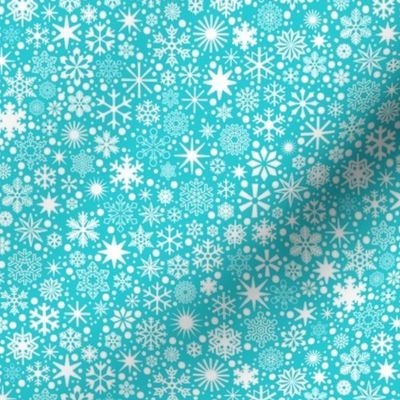 Let It Snow!* (Television Blue) || ditsy snowflakes