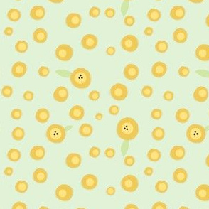 Yellow and green Flowers fabric