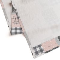 little lady woodland wholecloth patchwork - light pink &  grey