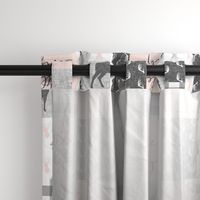 little lady woodland wholecloth patchwork - light pink &  grey